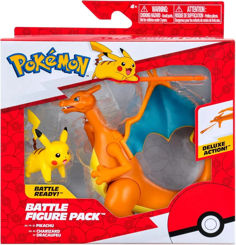 Pack de figuras de acción Charizard 11 cm y Pikachu 5 cm (Jazwares)