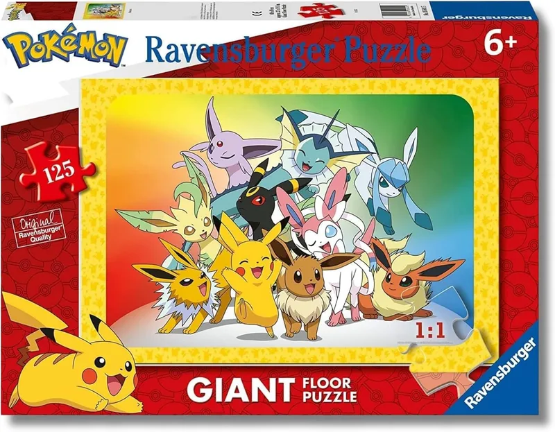 Puzzle gigante de suelo Pokémon (Ravensburger, 125 piezas)